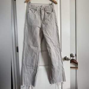 Zara The 90s Full Length Light Gray Jeans Size 6